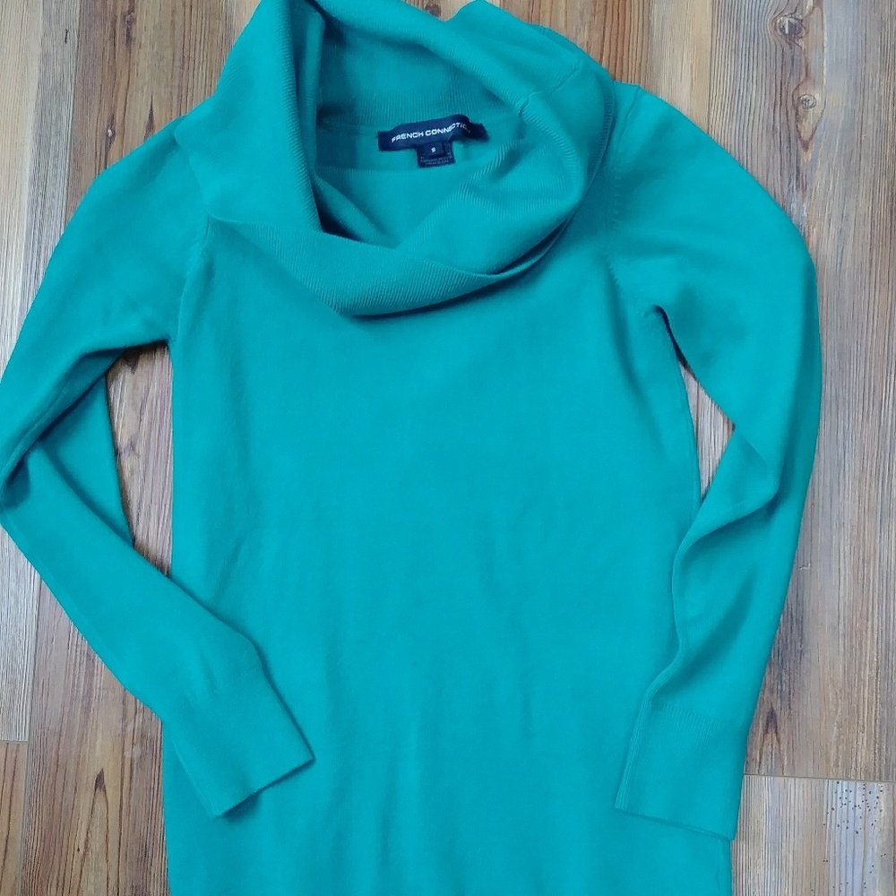 Women's Weater Dress Aqua Blue Size Small